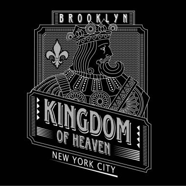 Krallık kartları oyuncular tipografi, t-shirt grafiği