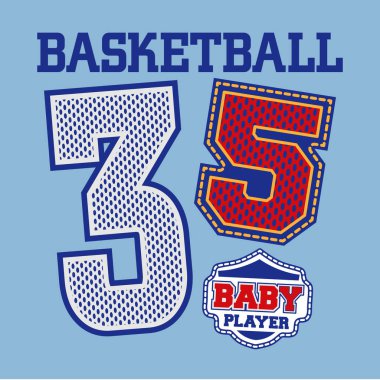 Basketbol fikir grafik. Tekstil sanat. Giyim Bebek Giyim için.