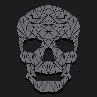 Kafatası geometri illüstrasyon, tipografi