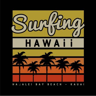 Hawaii sörf tipografi