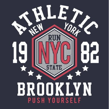 Spor üniversite atletik tipografi, t-shirt grafiği