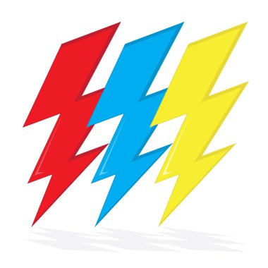 Thunderbolt illüstrasyon, tipografi.