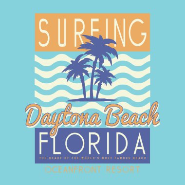 Vintage surf tipografi, t-shirt grafiği