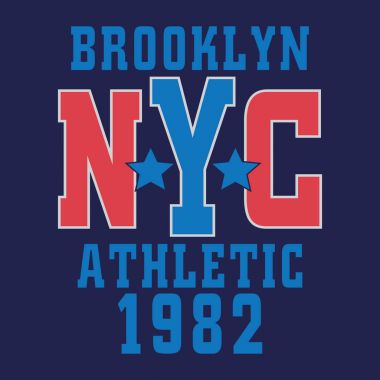 Atletik spor New York tipografi