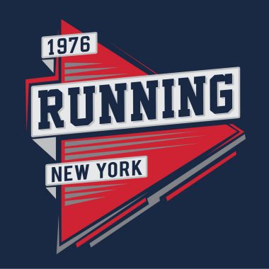 Çalışan spor New York tipografi