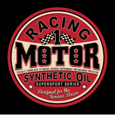 Vintage motor tipografi, t-shirt grafik yarış