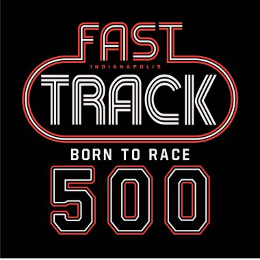 Yarış spor tipografi, t-shirt grafiği