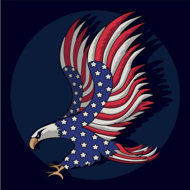 Kartallar Amerikan illüstrasyon bayrak 