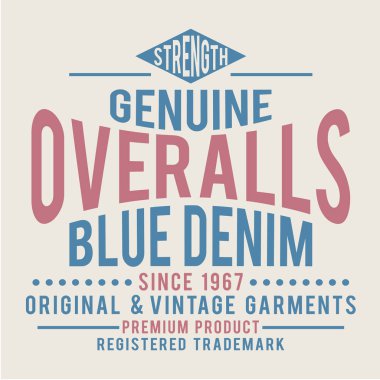 Vintage denim tipografi, t-shirt grafiği