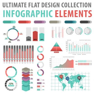 Nihai düz tasarım. Infographics tasarım öğeleri iş veri görselleştirme için. Pazarlama, Web sitesi, yazdırma kullanılabilecek trendy Infographic tasarım öğesi konsepti vektör çizim.