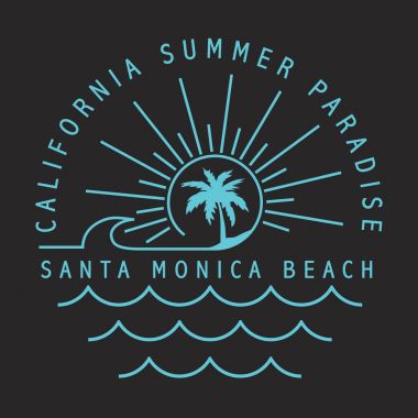 California sörfçü tipografi, t-shirt grafiği