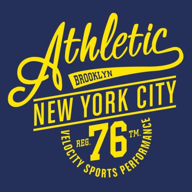 Atletik spor New York tipografi