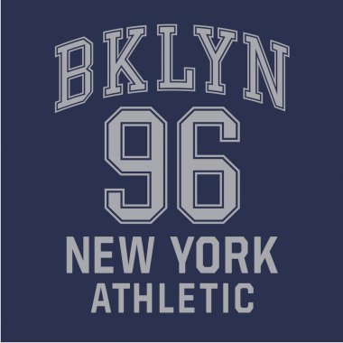 Atletik spor Brooklyn tipografi, t-shirt grafiği