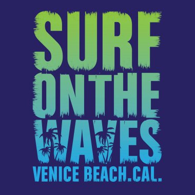 California sörf tipografi, t-shirt grafiği