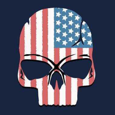 Amerika kafatası illüstrasyon, t-shirt grafiği