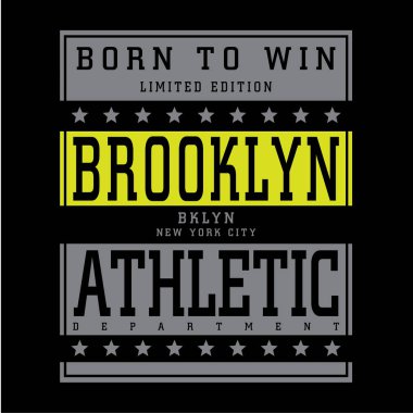 Atletik spor Brooklyn tipografi, t-shirt grafiği