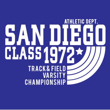 Atletik spor San Diego tipografi