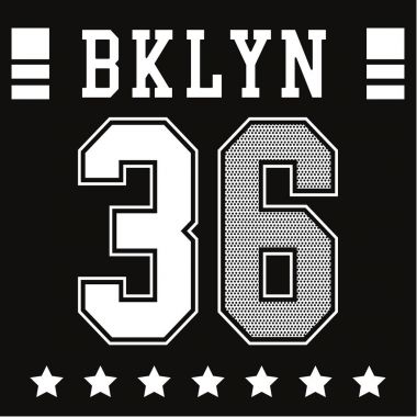 Üniversite Spor Brooklyn tipografi