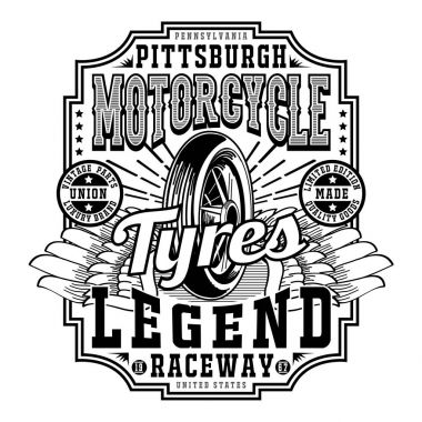 Motosiklet tipografi, t-shirt grafiği