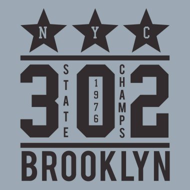 Atletik spor New York tipografi, t-shirt grafiği