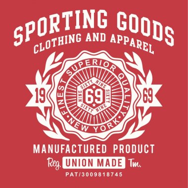 Vintage spor tipografi, t-shirt grafiği