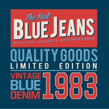 Denim vintage tipografi