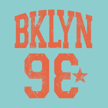 Atletik Brooklyn New York tipografi