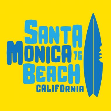 California sörf tipografi, t-shirt grafiği