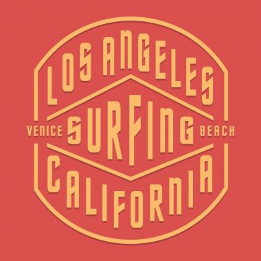 California vintage surf tipografi, t-shirt grafiği