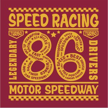 Yarış tipografi illüstrasyon