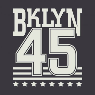 Üniversite Brooklyn spor tipografi