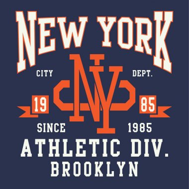 New york spor tipografi, t-shirt grafiği