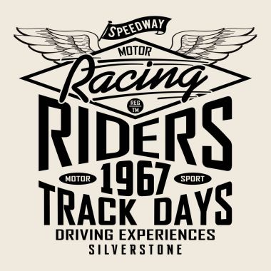 Yarış Silverstone tipografi t-shirt grafiği