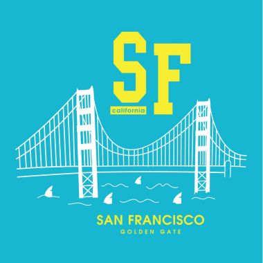 San Francisco Golden Gate illüstrasyon