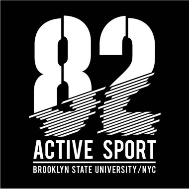 Brooklyn spor tipografi, tee gömlek, grafik