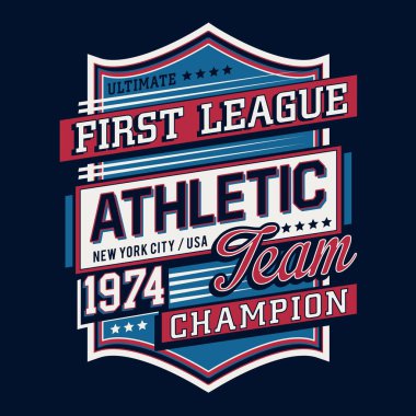 Atletik spor New York tipografi