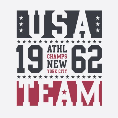 Atletik spor New York tipografi, t-shirt grafiği