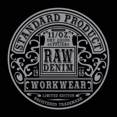 Ham denim tipografi, t-shirt grafiği