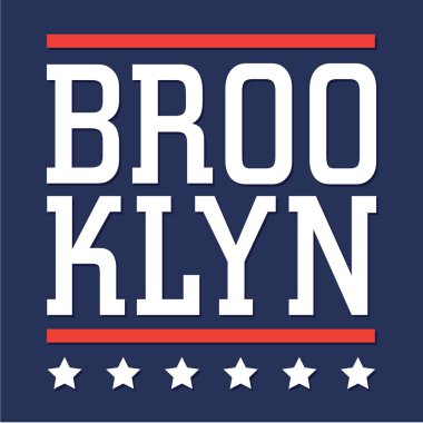 Brooklyn Amerika bayrağı tipografi