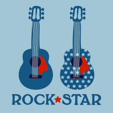 İki klasik gitar illüstrasyon