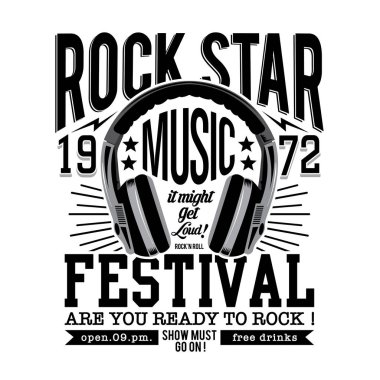 Rock müzik tipografi, t-shirt grafiği