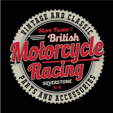 Motosiklet tipografi illüstrasyon