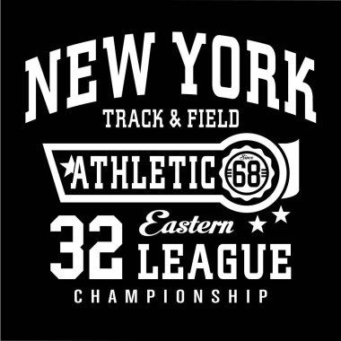 Atletik spor New York tipografi