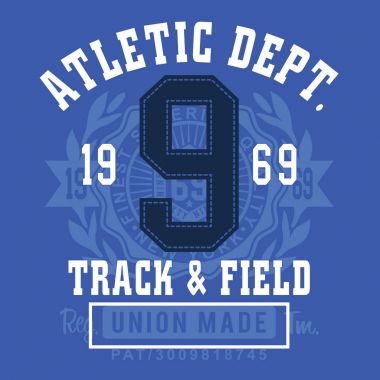 Spor atletik tipografi, t-shirt grafiği