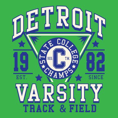 Üniversite atletik spor tipografi, t-shirt grafiği