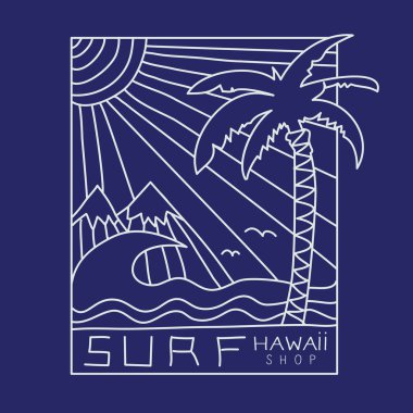 Hawaii tipografi sörf