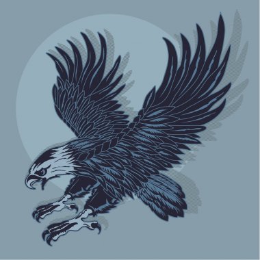 Kartal illüstrasyon, t-shirt grafiği