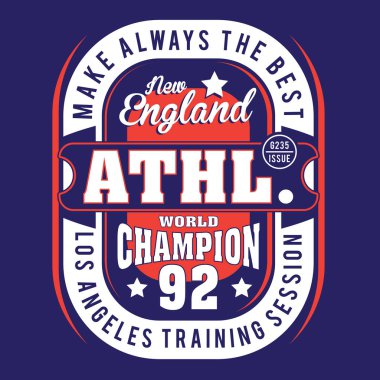 Amerika atletik spor tipografi, t-shirt grafiği