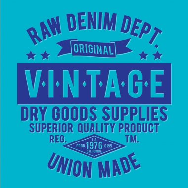 Vintage denim tipografi