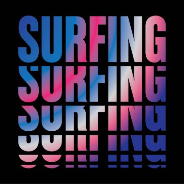 Sörf tipografi illüstrasyon